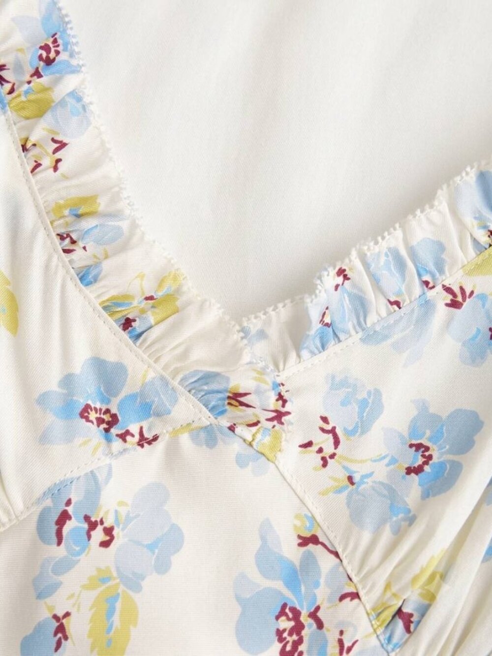 Doen NWOT Sandia Floral Ruffle Silk Blend Twill Midi Dress 2 - Picture 5 of 9